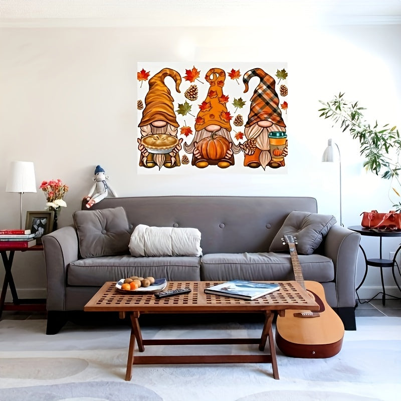 Three Gnome Canvas Wall Art for Living Room Decor