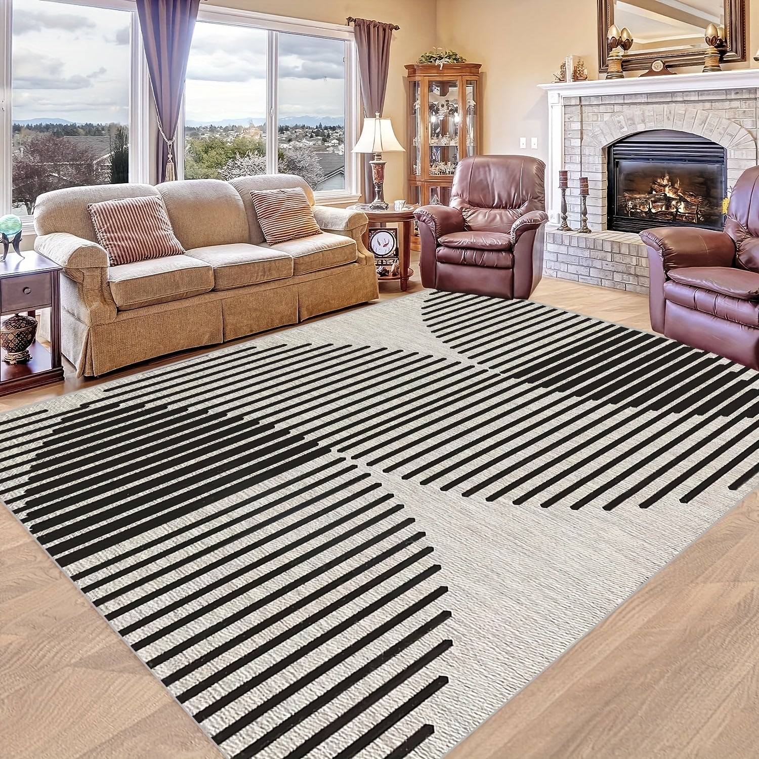 Soft Faux Sheepskin Floor Mat Easy-to-Clean Anti-Skid Throw Rug