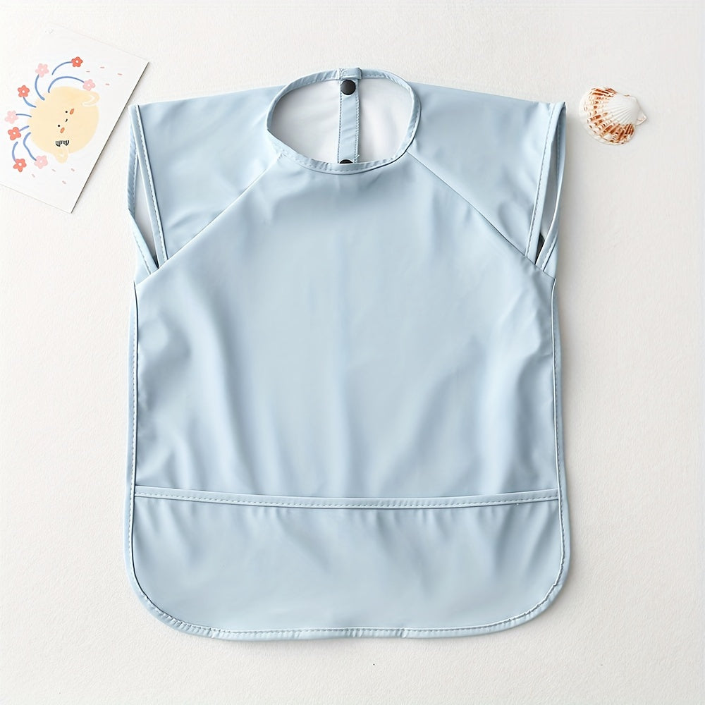 Kids Sleeveless PU Feeding Bib Waterproof Plain Bib