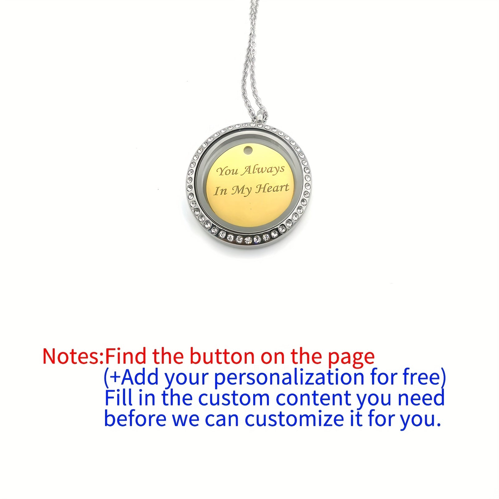 Custom Silver Rhinestone Pet Memorial Pendant Engraved Name Years Golden Plate