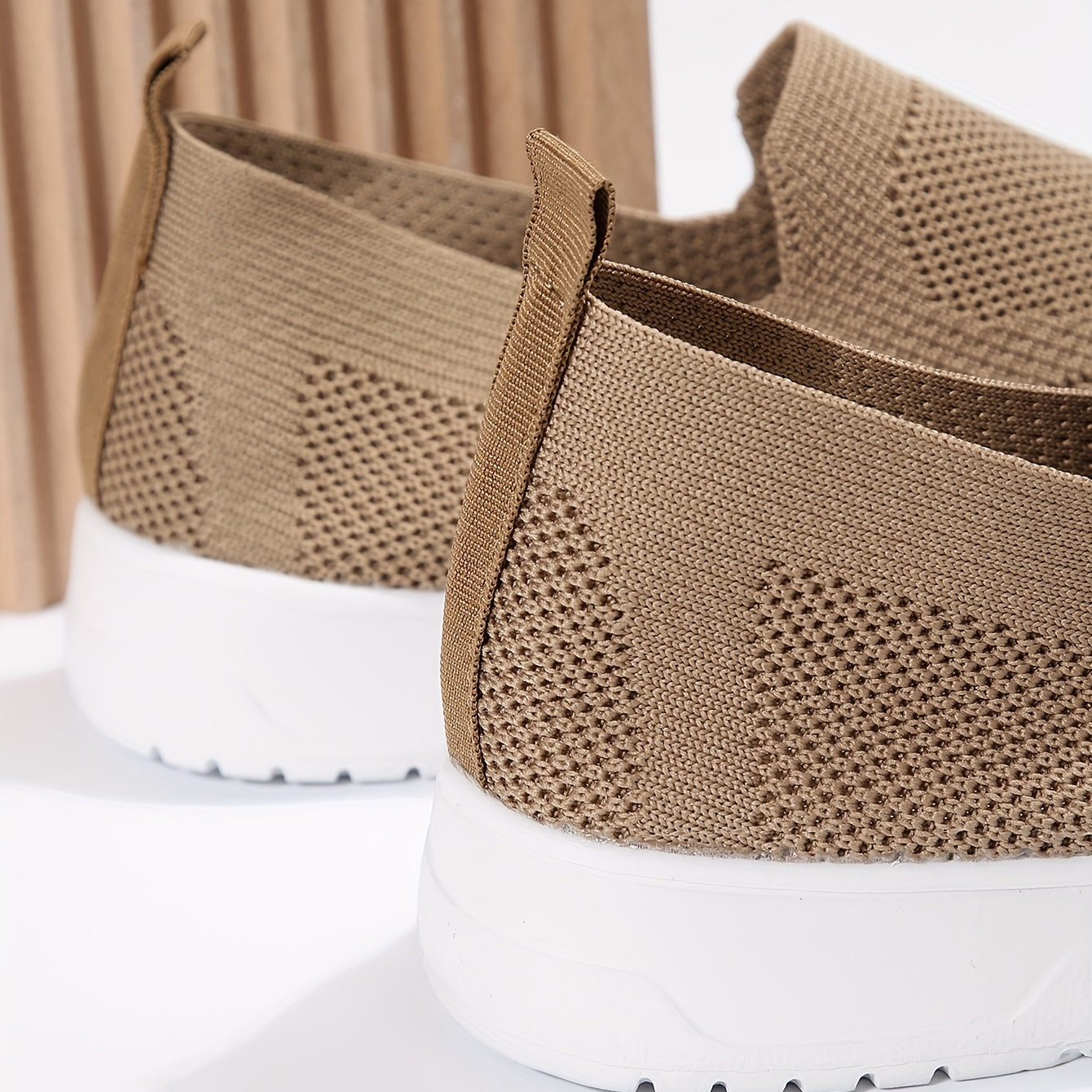 Women's Knit Woven Slip-On Sneakers Lightweight Sporty Shoes