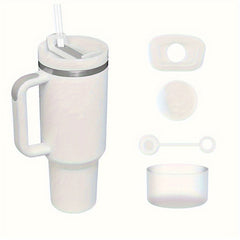 40 oz Tumbler with Handle and Straw Lid, Leakproof Silicone Boot