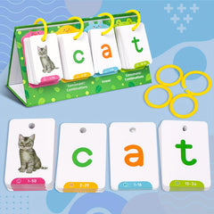 129pcs AOTBLCER CVC Word Flip Chart Double Sided Short Vowel Flashcards