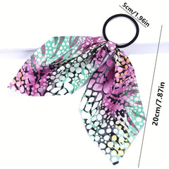 Leopard Print Bow Hair Tie Snake Print Hair Rope Ponytail Rubber Band