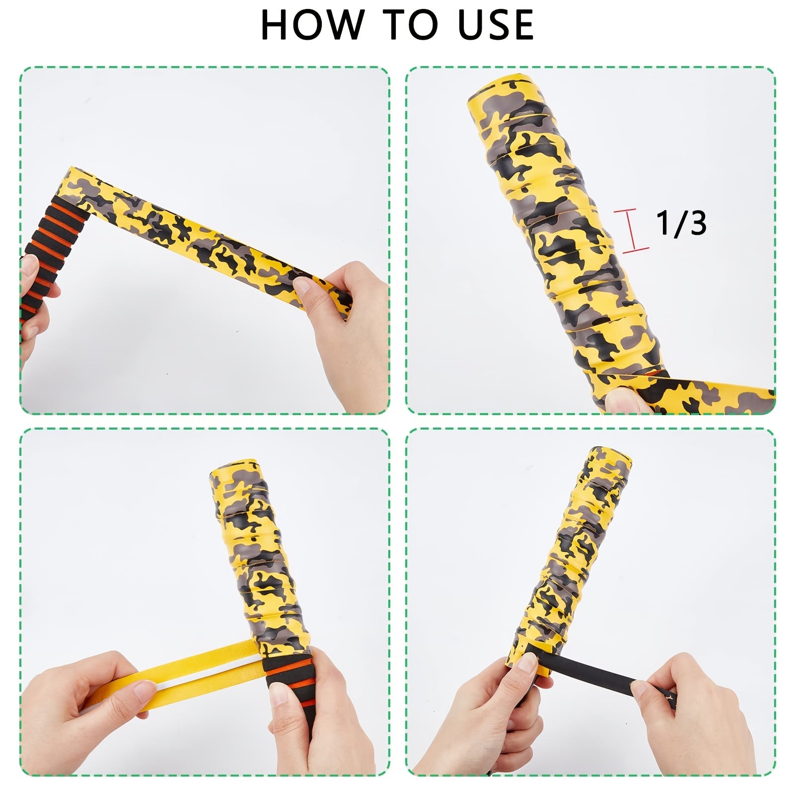 5pcs Camouflage Print Tennis Racket Grip Tape Non Slip Badminton Overgrip