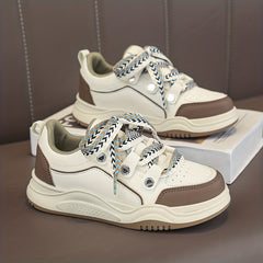 Boys Lace-up Platform Skate Shoes Breathable Anti-skid Sneakers