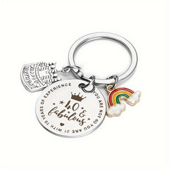 Stainless Steel Birthday Keychain for Him & Her