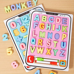 Kids' Wooden Number & Letter Puzzle 2pcs