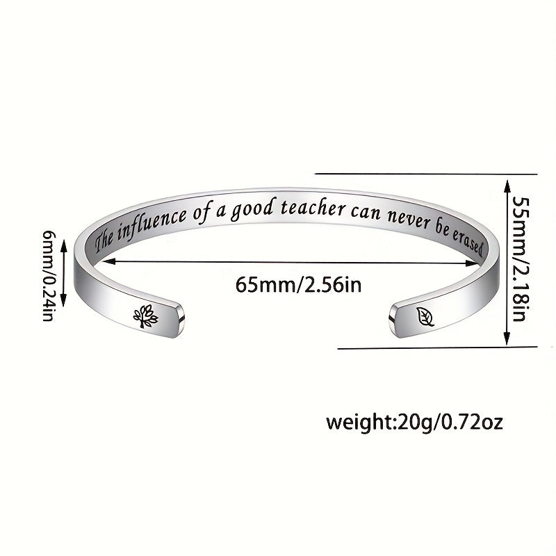 Stainless Steel Letters Cuff Bracelet for Teacher
