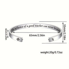 Stainless Steel Letters Cuff Bracelet for Teacher