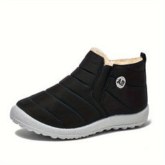 Girl's Solid Snow Boots Cozy Non-slip Ankle Boots Plush Winter Shoes