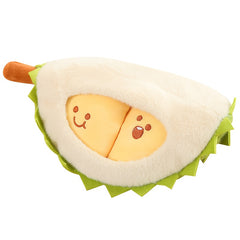 Durian Plush Toy Soft Fluffy Animal Expressive Eyes Beige Yellow