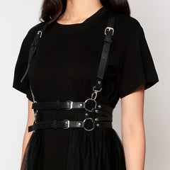 Adjustable PU Leather Waistband Corset Belt for Night Club