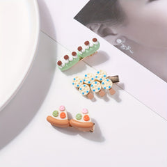 3pcs Cartoon Food Series Hair Clip for Women Girls Baby Sweet Hair Clip