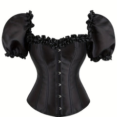 Ruffle Corset Bustier Lace Up Body Shaper