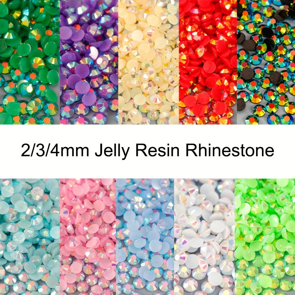 AB Flatback Round Jelly Rhinestones Bulk Resin Gems for Crafts