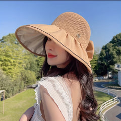 UV Protection Bucket Hat Wide Brim Mesh Breathable Sun Hat