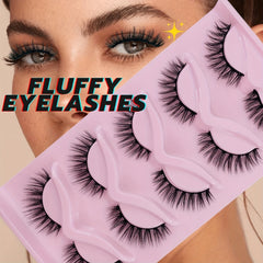 5 Pairs Natural Look Fluffy False Eyelashes