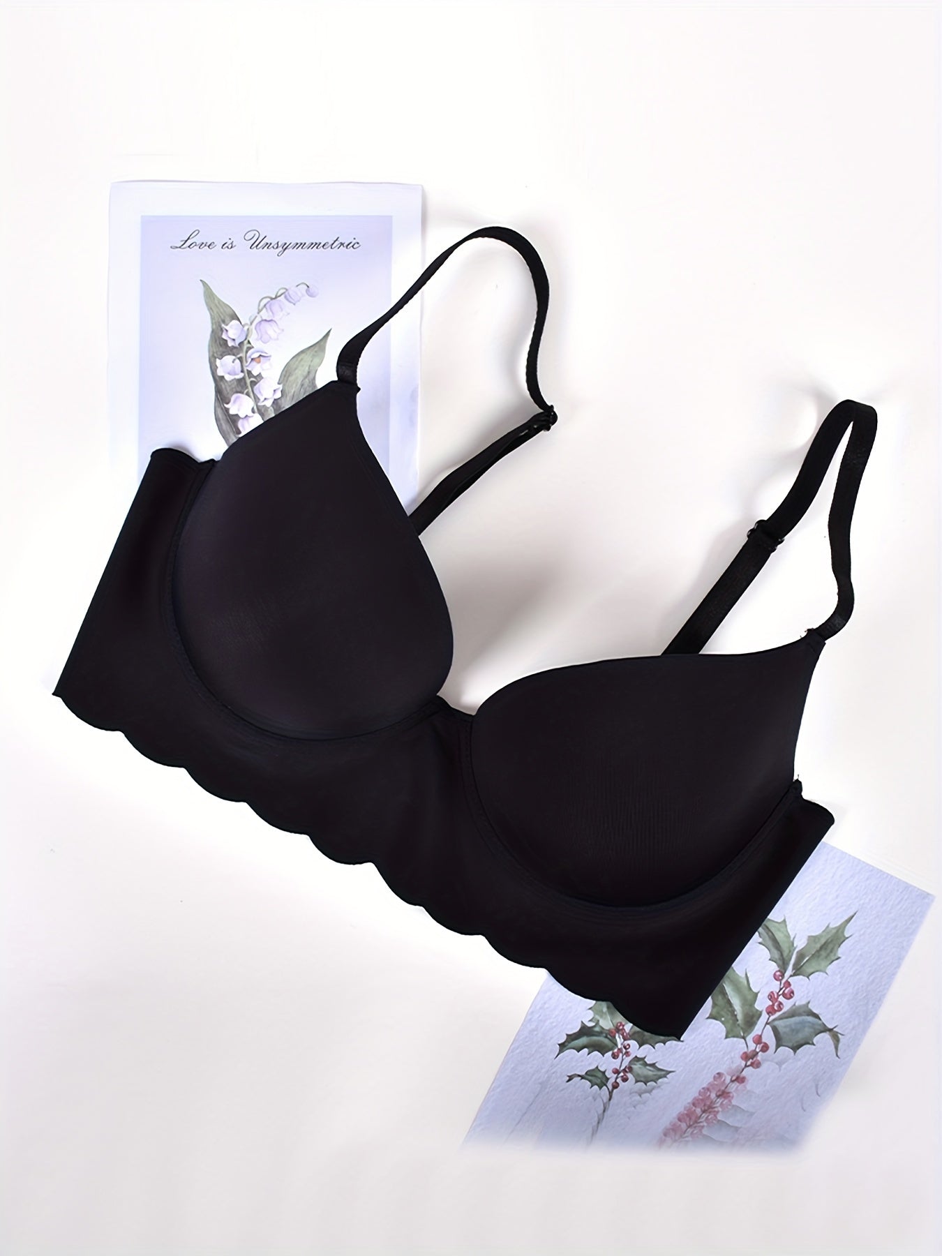 Scallop Trim T Shirt Bra Push Up Women's Lingerie