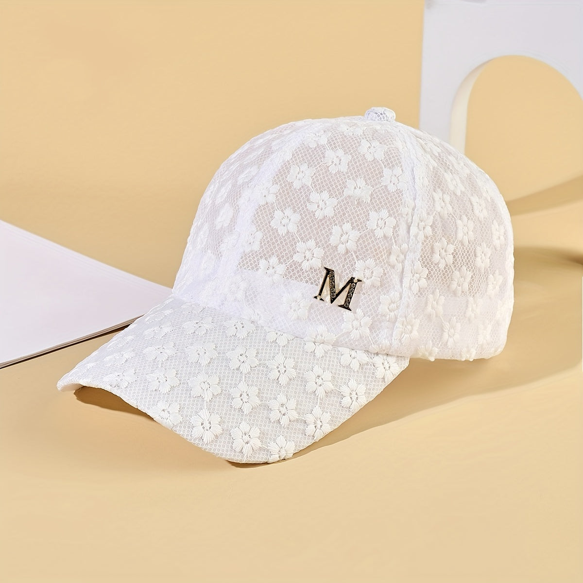 Floral Embroidered Baseball Cap Breathable Sun Hat for Women