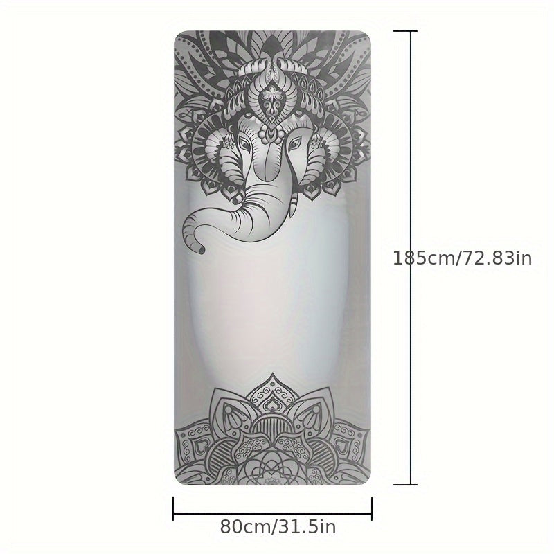 Elephant Printed Non Slip Yoga Mat Soft Fitness Mat For Home Exercise