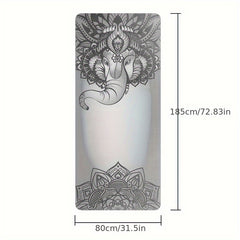 Elephant Printed Non Slip Yoga Mat Soft Fitness Mat For Home Exercise