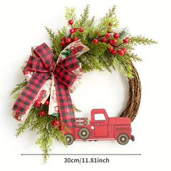 Christmas Wreath Red Truck Decoration Large Door Front Wreath Door Hanging