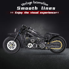 Retro Motorcycle Building Blocks Set - 586 Pieces