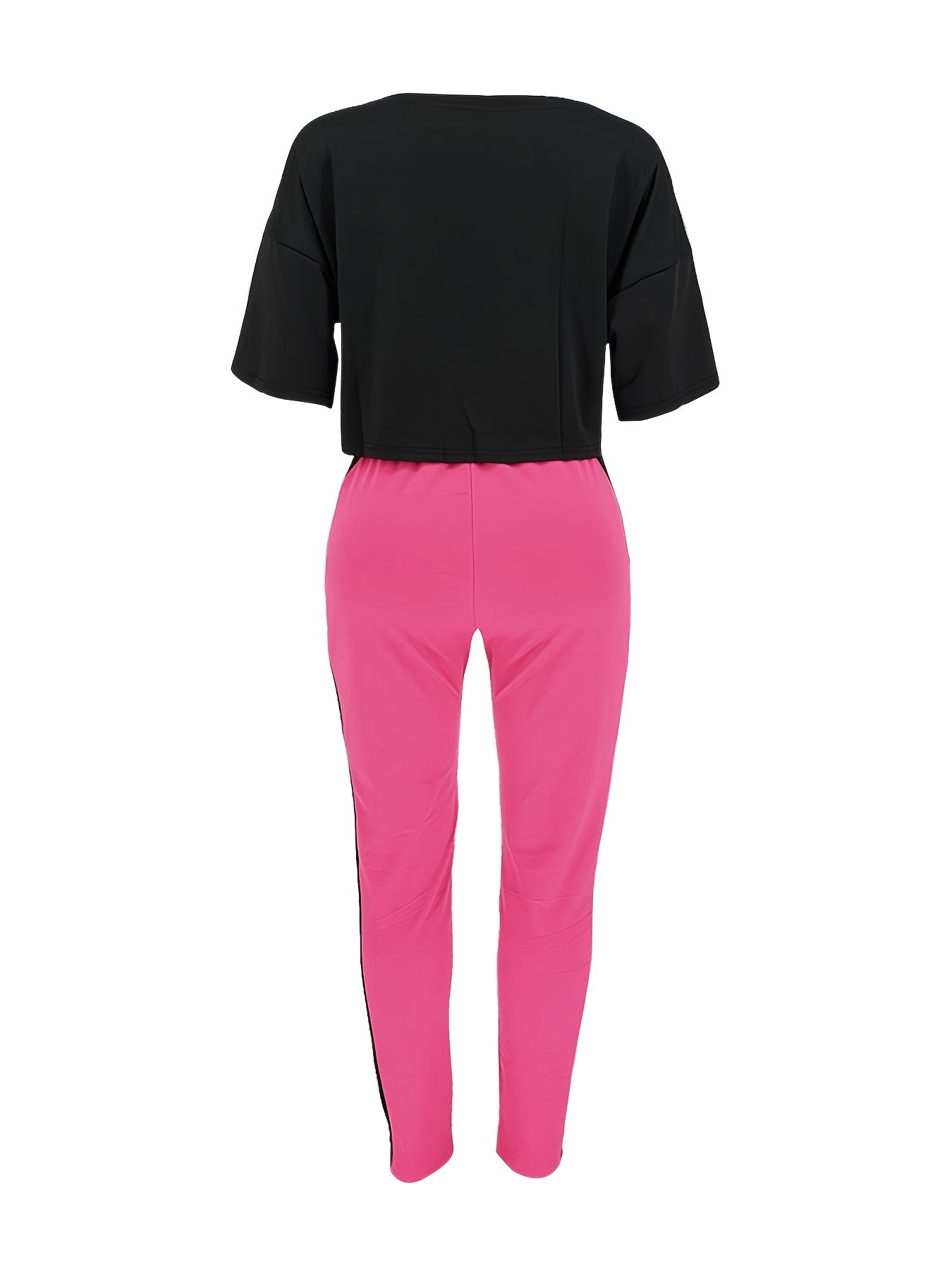 Lips Print Top & Drawstring Pants Two Piece Set
