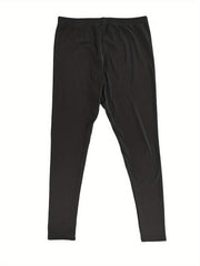  Casual Leggings Women's Plus Solid Liner Fleece Elastic High Rise High