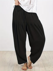 Solid Drawstring Casual Pants