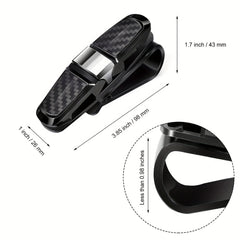 Carbon Fiber Car Glasses Holder Sun Visor Clip Universal Eyeglasses Holder