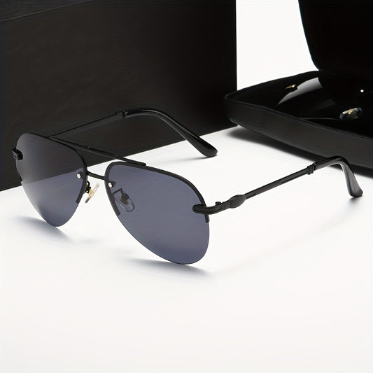 Vintage Polarized Half Frame Sunglasses UV Protection