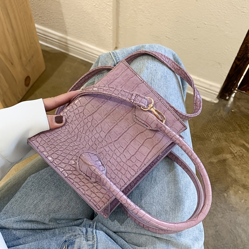 Crocodile Print PU Leather Crossbody Chain Shoulder Bag