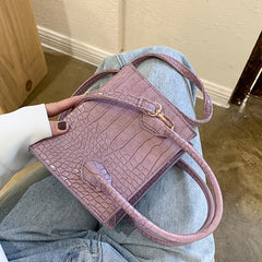 Crocodile Print PU Leather Crossbody Chain Shoulder Bag