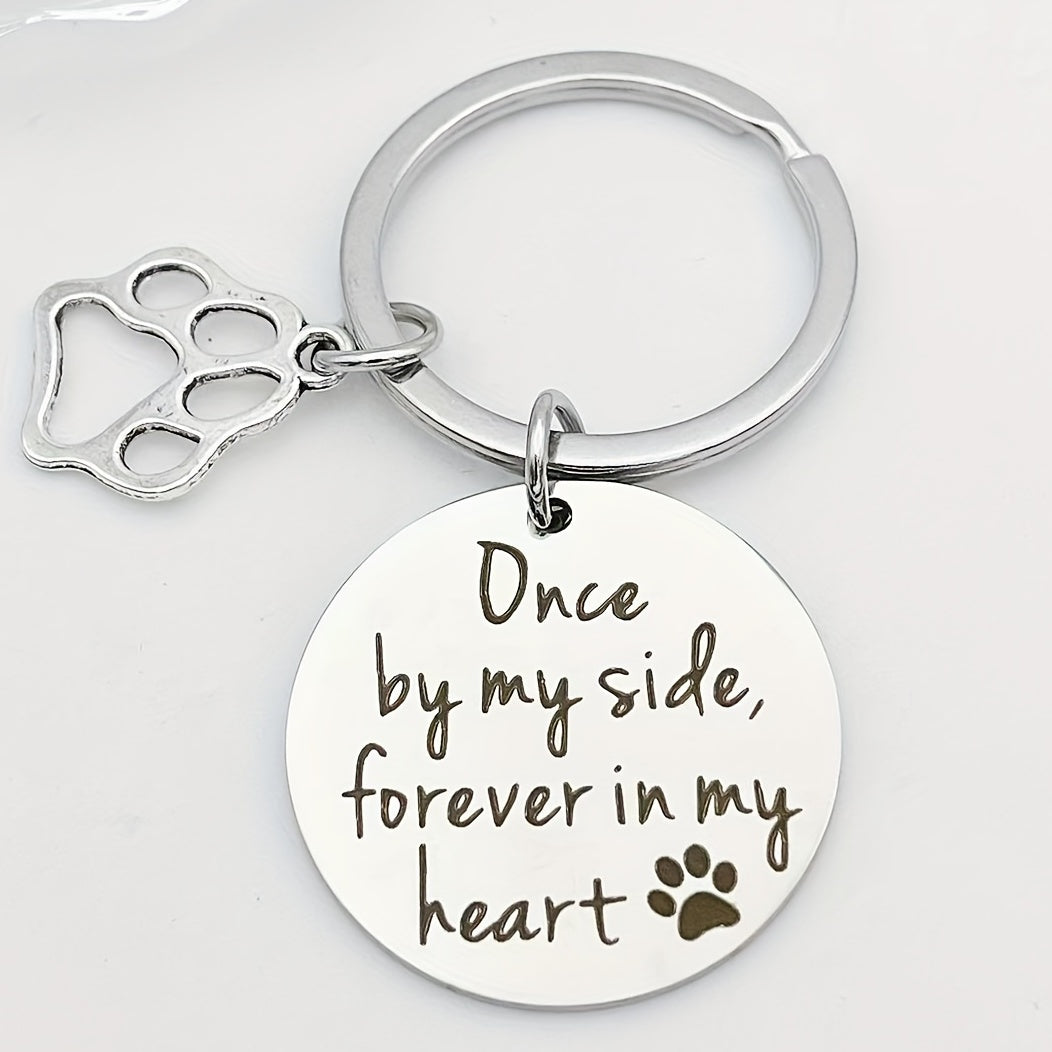 Pet Memorial Keychain Paw Prints Dog Cat Loss Gift