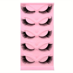 5 Pairs Cat Eye False Eyelashes C D Curling Lengthening Makeup Tool