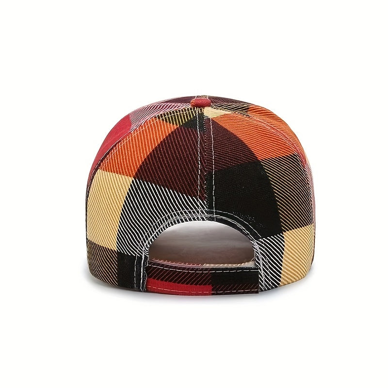 Unisex Plaid Flower Peaked Cap Baseball Cap Sun Hat