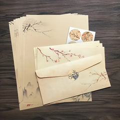 Vintage Stationery Set Ink Painting Classic Antique - Women Girls Men Boys Paper