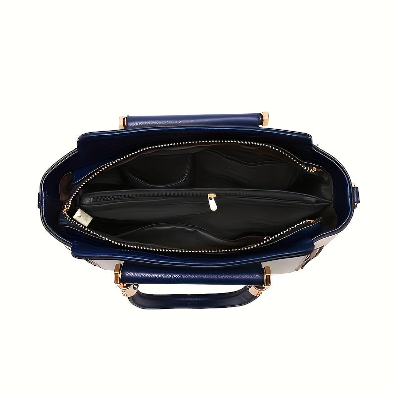 Women's Colorblock Tote Bag Satchel Shoulder Bag