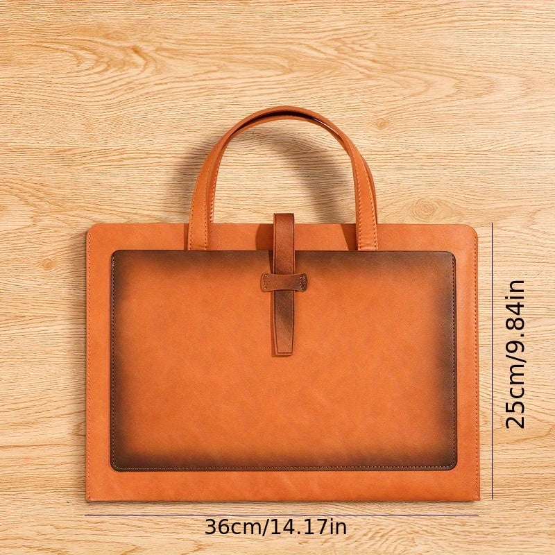 Business Document Bag Large Capacity Briefcase PU Leather Portable Storage
