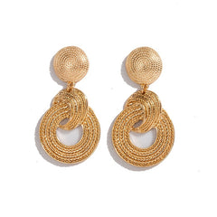 18K Plated Big Circle Dangle Earrings for Women