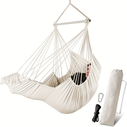 Outdoor Garden Oversized Hammock Swing Chair Tassel Hammock Detachable Iron Pipe