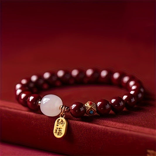 Cinnabar Transfer Beads Hand Jewelry Couple Bracelet Lucky Gift