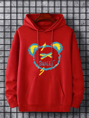 Cartoon Bear & Sweet Print Hoodie Hoodies For Men