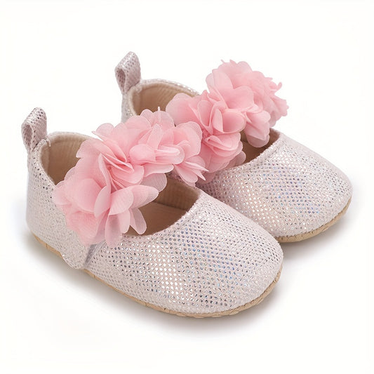 Baby Girl's Flat Shoes With Flowers Ornaments