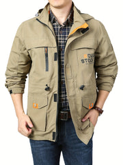 Men's Soft Shell Hooded Jacket Active Windproof & Waterproof Zip Up