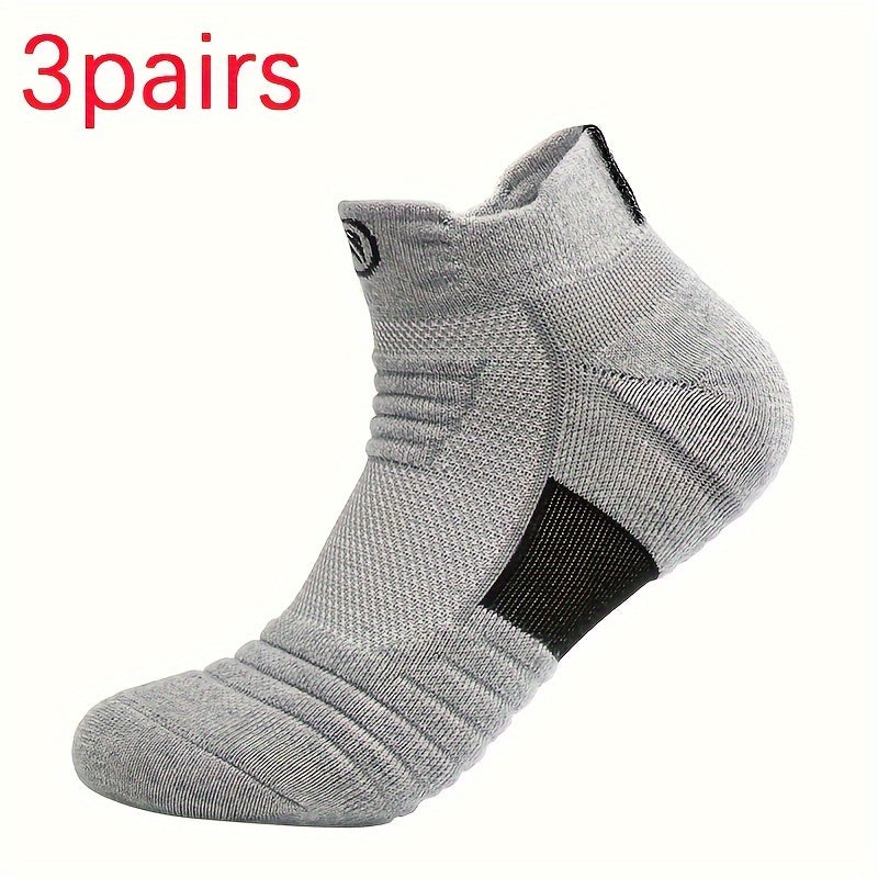 3 Pairs Athletic Socks Breathable Quick Drying Ankle Socks