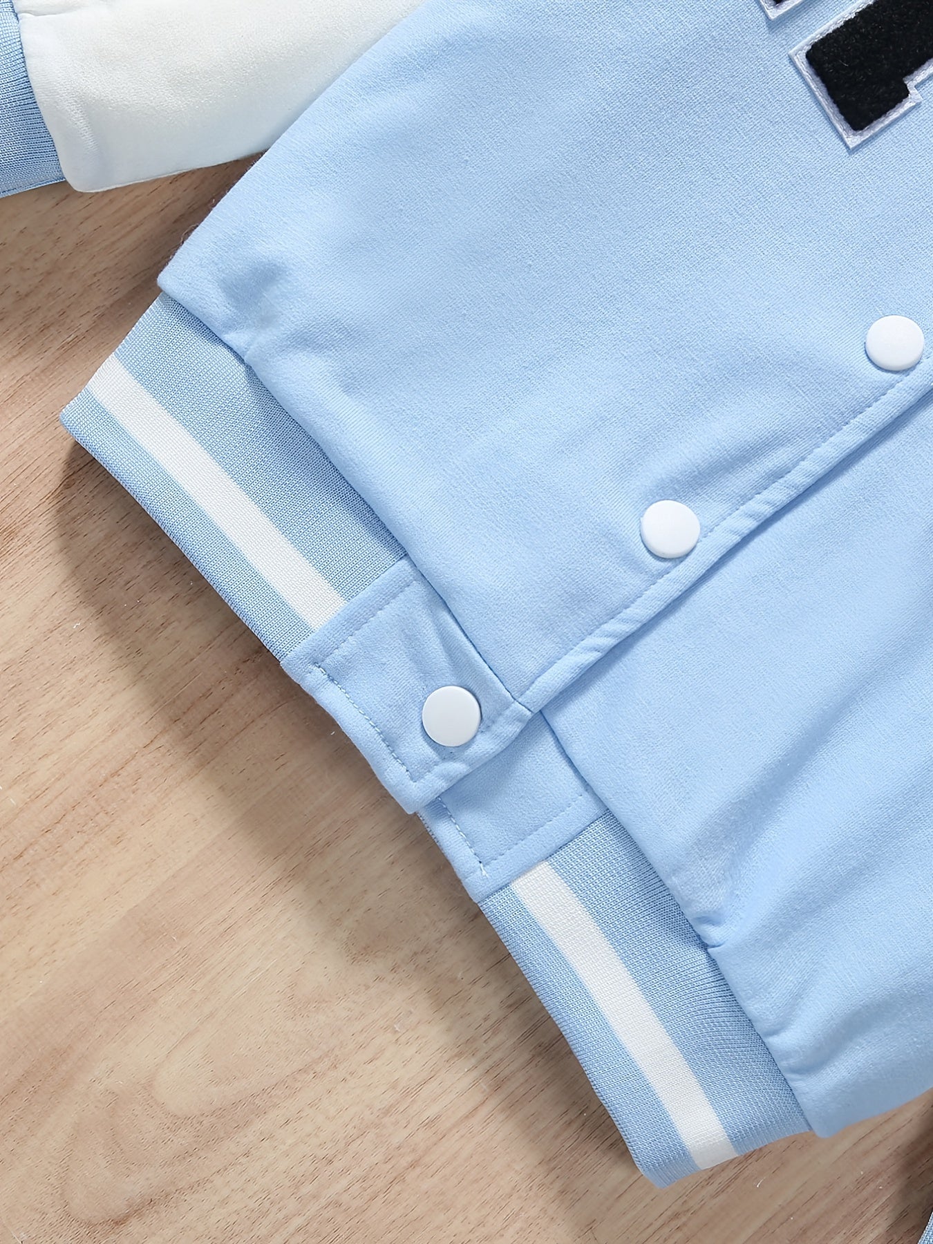 Boys R Embroidered Baseball Collar Varsity Jacket