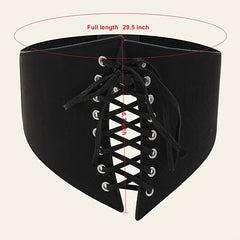 Wide Elastic Waist Corset Belt Lace Up Waistband